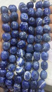 Customizable 11-15mm round Sodalite Gemstone Beaded <b>Bracelet</b> Trendy Pearl Agate Stretch Bangle in blue - Product Image 5