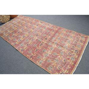 Tapis vintage 4,2 x 9,2 pieds, tapis oriental turc en laine rouge - Product Image 1