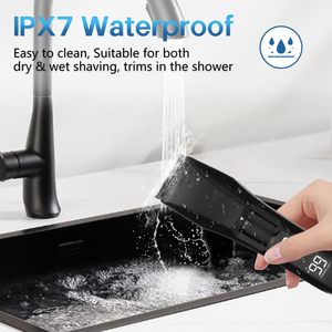 Tondeuse à barbe sans fil réglable sur 20 longueurs pour hommes, étanche, avec lame en T en acier inoxydable, tondeuse à poils du visage, alimentation par batterie USB - Product Image 2