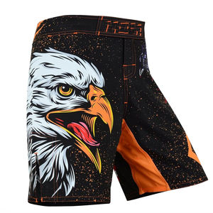 Short MMA imprimé aigle personnalisé de qualité supérieure SublimationQuick-Dry Fabric OEM Logo Support Velcro Waist MMA Shorts en meilleure vente - Product Image 1
