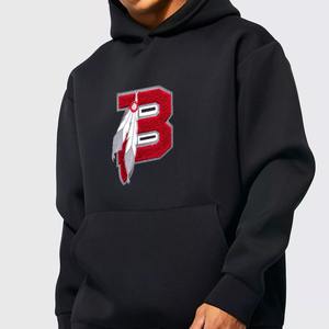 Sweat à capuche coloré avec logo de broderie personnalisé et vente à prix raisonnable Sweats à capuche à broderie coupe ample avec épaules tombantes pour hommes - Product Image 5