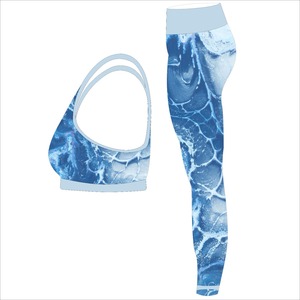 Long Sleeve <b>Waterproof</b> Breathable Seamless Yoga Set <b>Women</b> 2 Piece High Waist Crop Top <b>Leggings</b> Workout Sport Set - Product Image 6