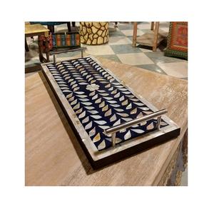 Plateau à bonbons en bois islamique avec poignées en métal, dernier design, vaisselle, plateau à nourriture au prix le plus bas - Product Image 3