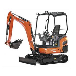 Miniexcavadora Blanca con Orugas Negras y Cucharón, Equipo de Construcción con Motor - Product Image 2