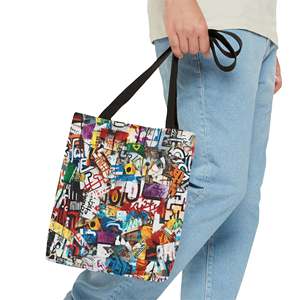 Borsa Tote Grande Capacità in Pelle PU e Tela di Cotone con Fodera in PVC, Stile Graffiti Love, Versatile per Estate Autunno Inverno - Product Image 3