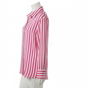 2025 Women's Shirt Spring And Summer New Loose Casual Long-sleeved Lapel <b>Striped</b> Women's Jacket Shirt Women's Shirt Silk Blouse - Product Image 4