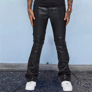 Pantalon de moto en cuir PU brillant argenté Pantalon de fête skinny pour homme fabriqué au Pakistan - Product Image 4