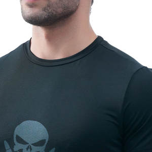 T-shirt de compression sportif OEM le plus vendu pour hommes Musculation Gym Course à pied 100% coton Manches courtes - Product Image 4