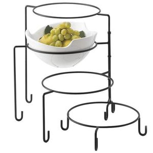 Soporte de hierro para pastel y pizza de metal de alta calidad personalizado en blanco y negro Pantalla ideal para bodas y servicio de postres - Product Image 5