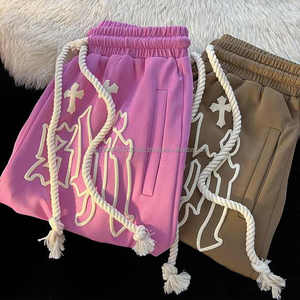 Customize Streetwear <b>Shorts</b> High Quality French Terry <b>Fleece</b> 100% <b>Fleece</b> <b>Shorts</b> with Puff Printing & Stylish Drawstring - Product Image 4