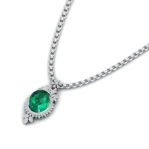 REYES Offre Spéciale pendentif Moissanite en argent sterling 925 personnalisé taille ovale 24,6 ct émeraude pierre précieuse bijoux en gros pour les femmes - Product Image 2