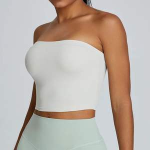 <b>Strapless</b> Sexy Sports Bra for Women Anti-Sweat Fitness Crop <b>Top</b> Breathable Yoga Bra Shockproof Gym Workout <b>Top</b> Knee Solid - Product Image 1