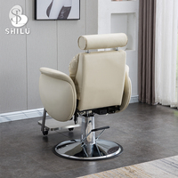 Fauteuil de barbier classique SHILU avec dossier inclinable, siège de barbier vintage pour coupe de cheveux et rasage