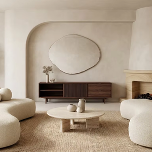 Mueble de TV de Madera de Teca Real de Diseño Natural Moderno, Hecho en Indonesia, para Sala de Estar, Dormitorio, Apartamento, Muebles para el Hogar, Muebles para Hoteles - Product Image 1