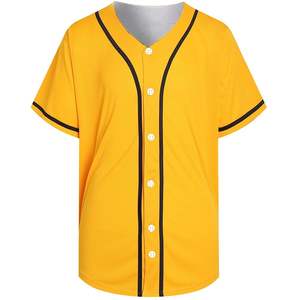 Maillot de baseball athlétique pour hommes, maille évacuant l'humidité avec logo brodé, fermeture à bouton pour les performances, jour de match - Product Image 5