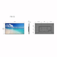 55 Zoll Indoor LCD Vollfarb-Videowand Flachbildschirm Digitale Beschilderung Wandmontage-Monitor Netzwerk Android Werbung Aufzug