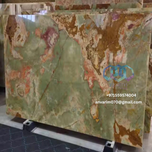 Dalles d'onyx polies de luxe en marbre vert, orange et bleu pour la cuisine et la décoration intérieure - Product Image 4
