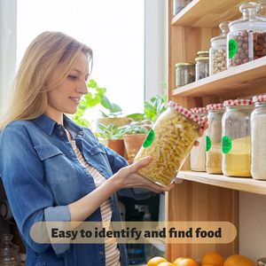 שימוש חוזר ראשון מדבקות למזון 1.5 אינץ' למסעדה דבק נשלף תוויות מזון תווית עיגול ירוק - Product Image 6