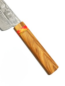 มีดเชฟญี่ปุ่นดามัสกัสมือจับไม้มะกอกทำจากเหล็กดามัสกัส - Product Image 4