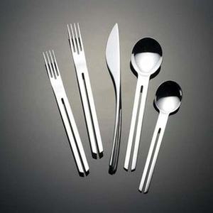 Vajilla de acero inoxidable, plata, níquel, brillante, Metal personalizado, mango Rectangular largo completo, juego de cubiertos de lujo - Product Image 3