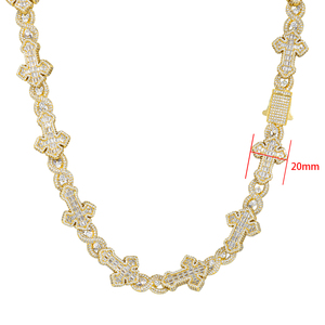Mens 925 Silver Moissanite Cross Link Chain Iced Religious <b>Statement</b> <b>Necklace</b> Luxury Christian Jewellery For Men - Product Image 6