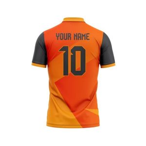 เสื้อเจอร์ซีย์ผ้าโพลีเอสเตอร์แห้งเร็วเสื้อคริกเก็ตแบบระเหิดทีมออกแบบได้ตามต้องการทันสมัย - Product Image 2