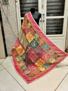 Trending Luxury Traditional Pakistani Silk Shawl Long Multicolor Floral Embroidery Mirror Work Ethnic Style Chinon <b>Dupatta</b> All - Product Image 2