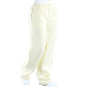 Nouveau pantalon de jogging pour femme, coupe oversize, jambe large, en molleton de coton doux, personnalisable OEM, style tendance 2026 - Product Image 1