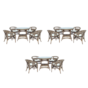 Mandalino Kubu Living Set atemporal que Combina texturas de ratán natural con diseño contemporáneo para muebles del hogar - Product Image 5