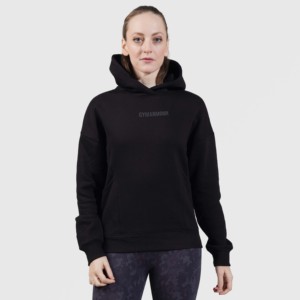 Sweat à capuche noir Delta pour femme, idéal pour l'entraînement hivernal, en maille respirante brodée, avec fermeture éclair, pour le quotidien - Product Image 1