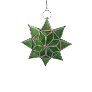 Design classique fer métal et verre suspendu étoile mur ornement décoratif couleur argent pour la maison Festival décoration de noël - Product Image 2