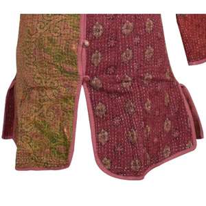 Chaqueta Vintage Kantha Algodón hecho a mano Manga completa Longitud Reversible y Tamaño libre para Otoño Invierno y Primavera - Product Image 3