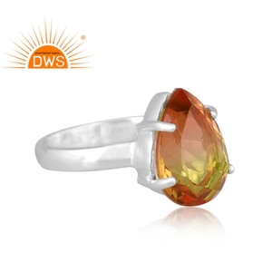 Anillo apilable de piedras preciosas de cuarzo doble multiturmalina Bio de plata esterlina fina superventas fabricante de joyería personalizada - Product Image 3