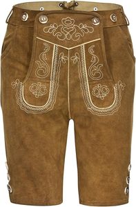 Nuevos pantalones bávaros Trachten Lederhose personalizados, pantalones Lederhosen de cuero auténtico cortos - Product Image 5