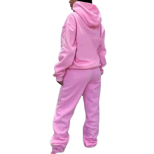 Ensemble 2 pièces survêtement surdimensionné avec logo personnalisé de haute qualité Survêtement pour femmes Vente en gros Sweat à capuche Survêtements décontractés pour femmes - Product Image 3