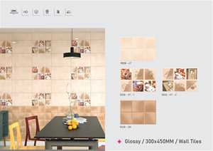 Azulejos de Pared de Cerámica de 300x450 mm, 7.7 mm de Grosor, Grado Premium, Impermeables, Diseño Moderno para Paredes Interiores y Cocina - Product Image 4