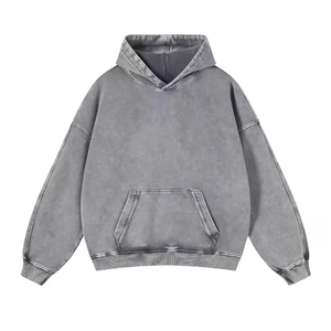 Sweat-shirt à capuche vierge surdimensionné pour hommes, couleur unie, simple, logo personnalisé, haute qualité, lourd - Product Image 3