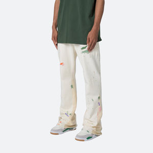 OEM ODM logo personnalisé en gros élégant avec un pantalon ample hommes jambe large Streetwear évasé pantalon empilé - Product Image 3