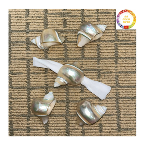 Anillo de Servilleta de Concha Marina Hecho a Mano de Lujo, Diseño de Concha Turbo Vietnamita, Ideal para Mesas de Boda Elegantes y Decoración con Temática Marina - Product Image 3