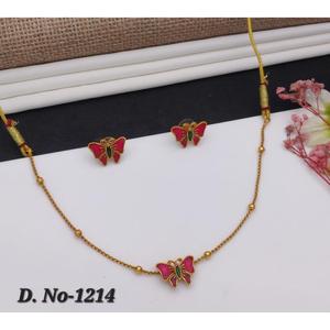 Luxury <b>Gold</b> Plated Women Pendant <b>Necklace</b> <b>Set</b> with Matching <b>Earrings</b> <b>and</b> Elegant Jewelry for Wedding Party <b>and</b> Daily Wear Use - Product Image 4