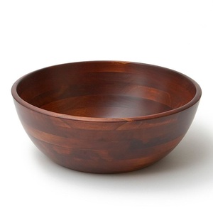 Tazón de Madera de Acacia para Servir en Campamentos, Hecho a Mano, Ecológico, con Acabado Natural, para Servir Alimentos y Aperitivos en el Hogar y Hoteles - Product Image 1
