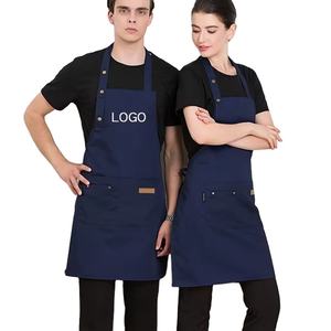 Venta al por mayor, delantales de chef lisos con 2 bolsillos, Impresión de logotipo personalizado disponible para restaurantes, cocinas y pintura, tela de poliéster - Product Image 1