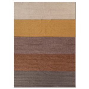 Tapis en polyester faits à la main Indusbar gris et noir, tissage plat, rayures abstraites, rectangulaires pour la maison, le salon, le couloir - DPH-2301 - Product Image 1