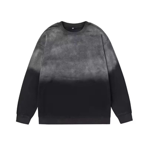 Nuevas sudaderas con hombros caídos para hombre con lavado ácido, ropa informal lisa en blanco, Sudaderas con cuello redondo liso en blanco de algodón 100% - Product Image 5