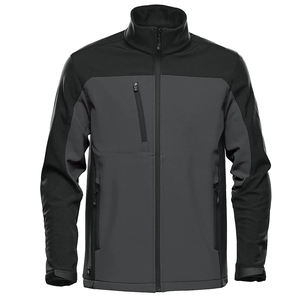 Vestes softshell d'hiver tendance à blocs de couleurs, col montant, 3 poches sur le devant, personnalisables OEM, respirantes, durables, style streetwear pour hommes - Product Image 3