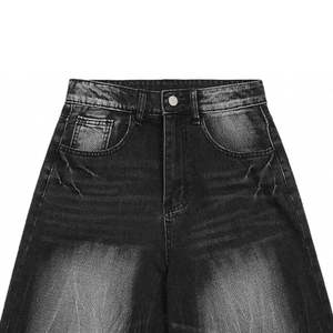 Pantalones Cortos Bermuda de Mezclilla Lavada para Hombre, Cintura Alta, Color Sólido, Cintura Elástica, 100% Algodón, Tejido Transpirable de Secado Rápido - Product Image 4