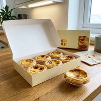 Boîte d'emballage pour tartelettes aux œufs en papier écologique personnalisée, boîte d'emballage pour pâtisserie en carton alimentaire avec fenêtre
