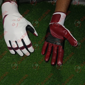 QASWA SPORTS High Quality Baseball Infield Batting Gloves Maroon <b>Black</b> White Customized Leather Unisex Lightweight Durable Soft - Product Image 3