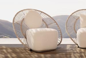 Sillón de Jardín de Lujo Estilo Nómada con Patrón de Cuerdas Radiales para Patio y Hogar, Modelo Maui - Product Image 1
