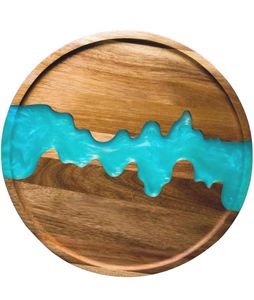 High Quality Top Wood Resin Serving Tray Handmade Eco-Friendly Tableware for Fruit Food <b>Wine</b> for Tabletop Use - Product Image 2